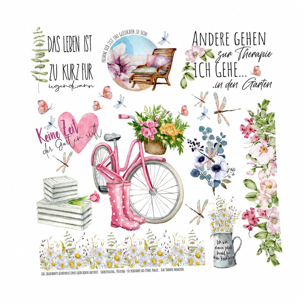 Plottermarie Sublipapier Gartenliebe (ca. 30 x 30 cm)