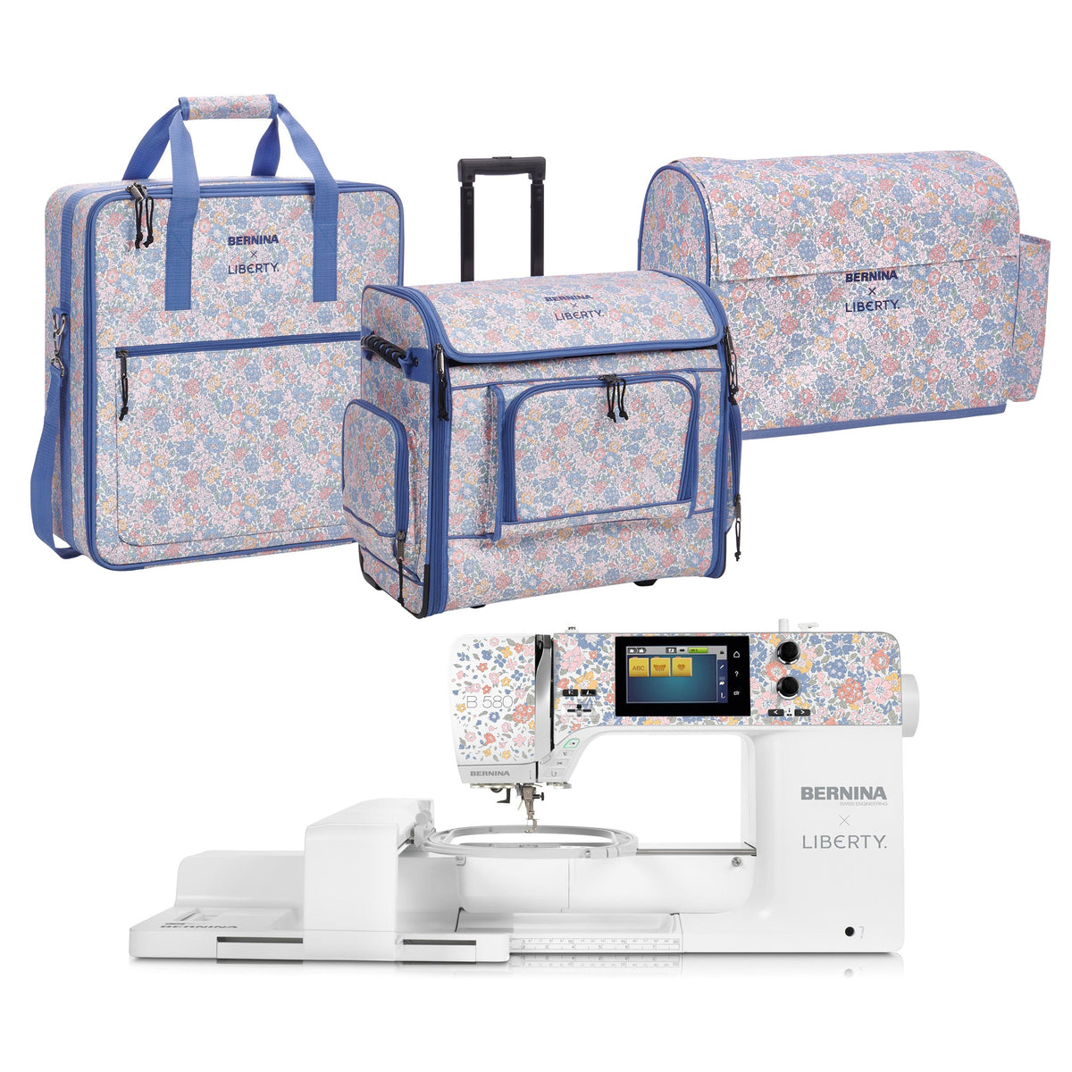 Bernina 580 LIBERTY EDITION Nähmaschine mit Stickmodul und Trolley-Set