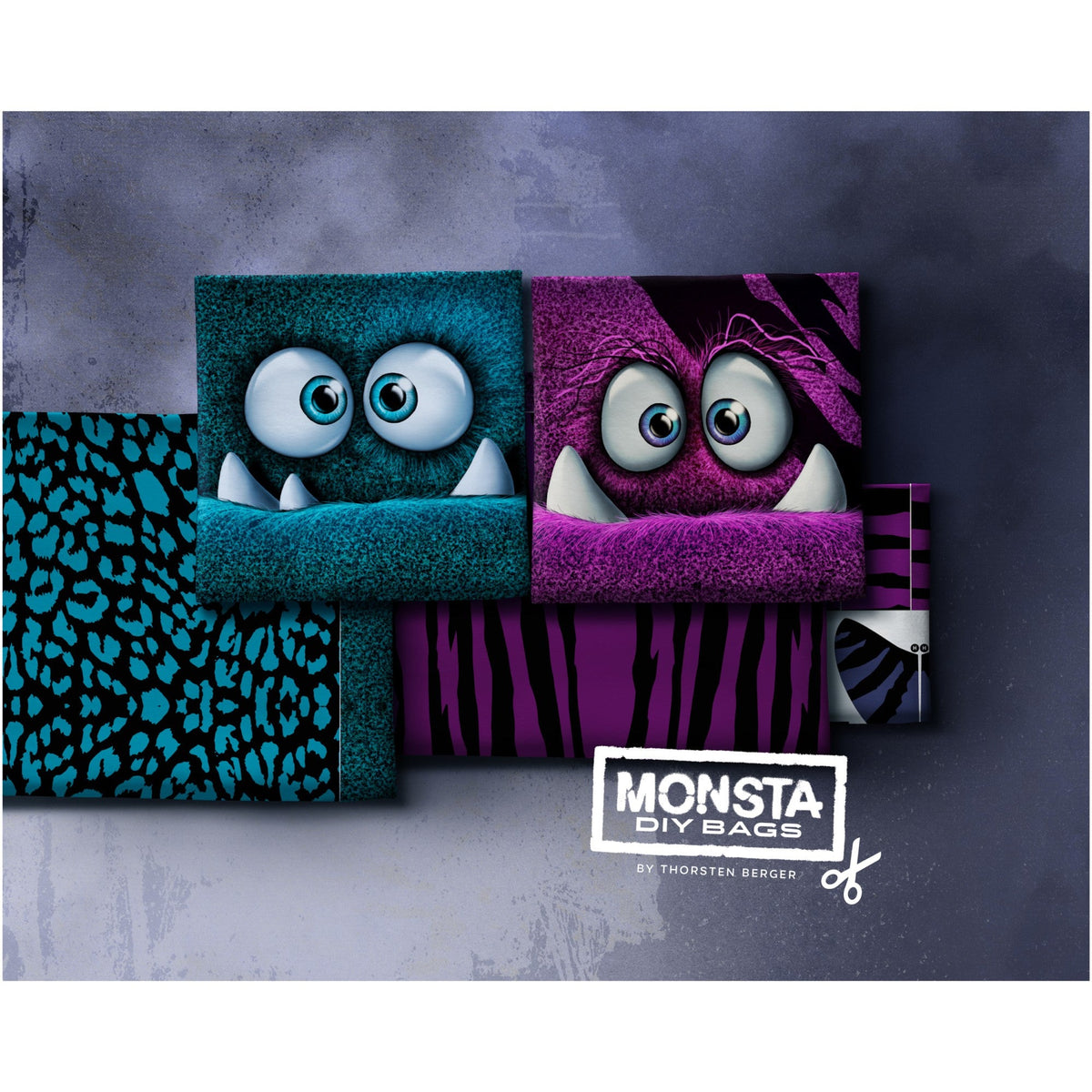 Swafing Monsta Bag Panel (ca. 100 x 140 cm / petrol) by Thorsten Berger