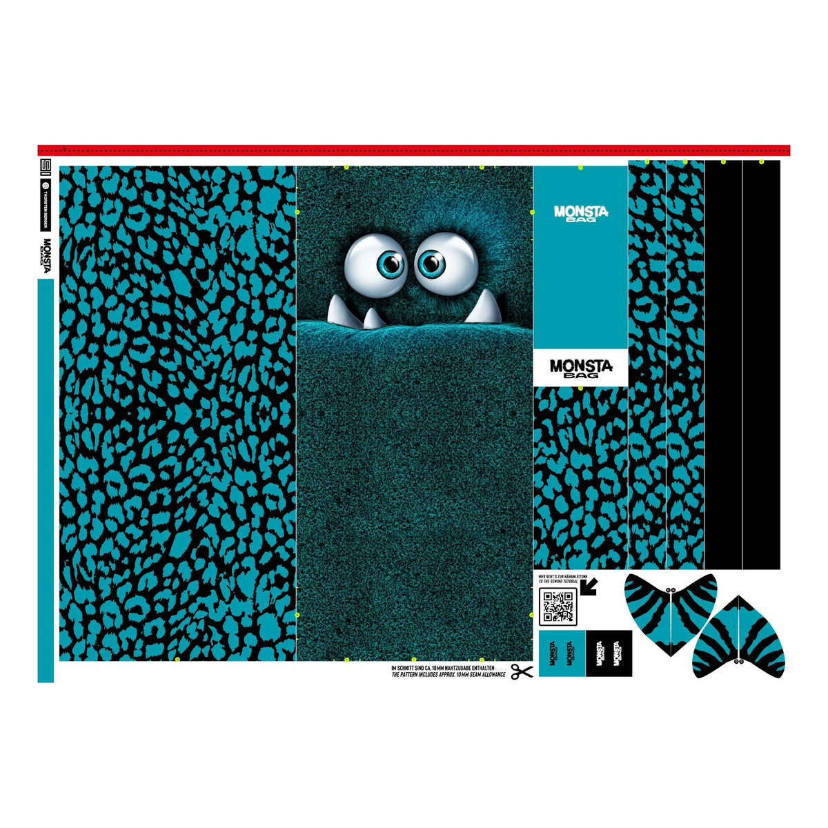 Swafing Monsta Bag Panel (ca. 100 x 140 cm / petrol) by Thorsten Berger