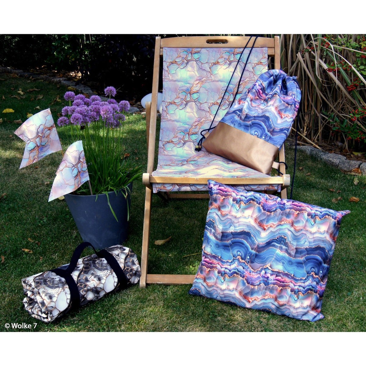 Swafing Oxfordgewebe/Outdoorstoff Liquid Art Flowing Bloom by Sarah Mariam (wasserabweisend)