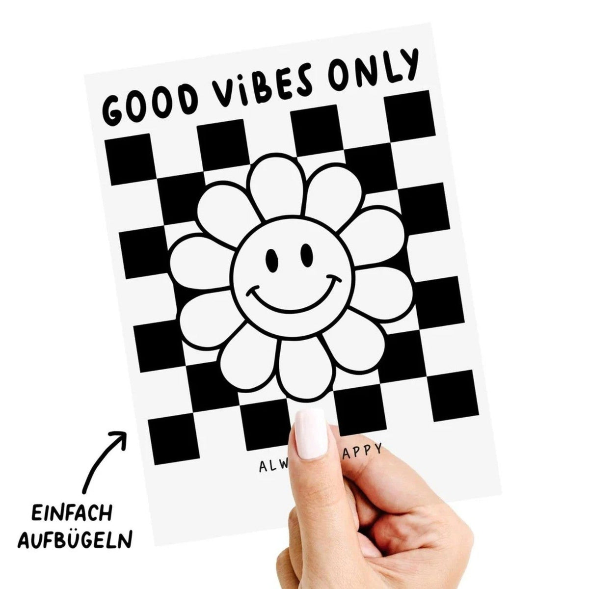 Paul und Clara Bügelbild Good Vibes Only (A4)