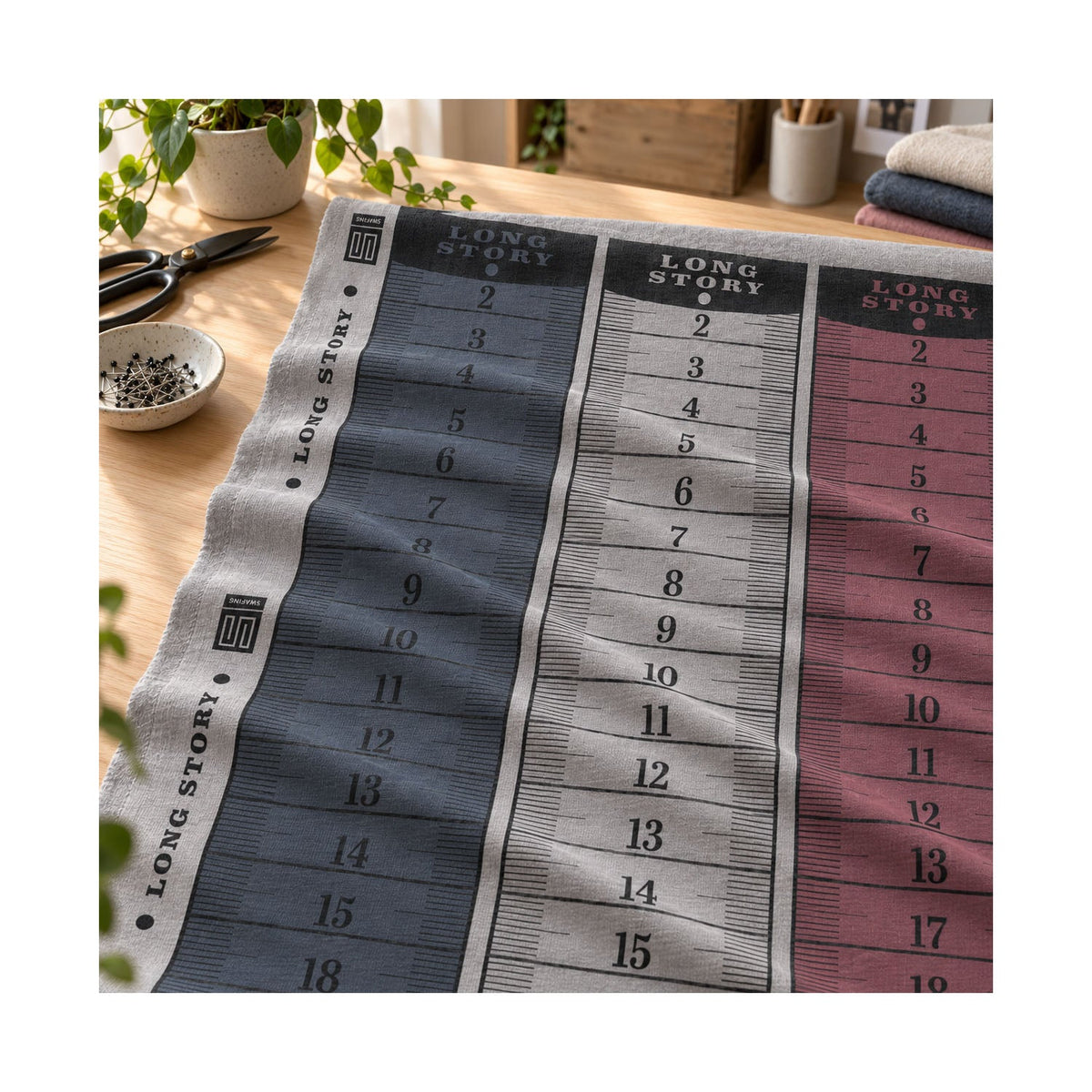 Baumwoll Jaquard Panel "Long Story" by Swafing (ca. 240 x 140 cm)