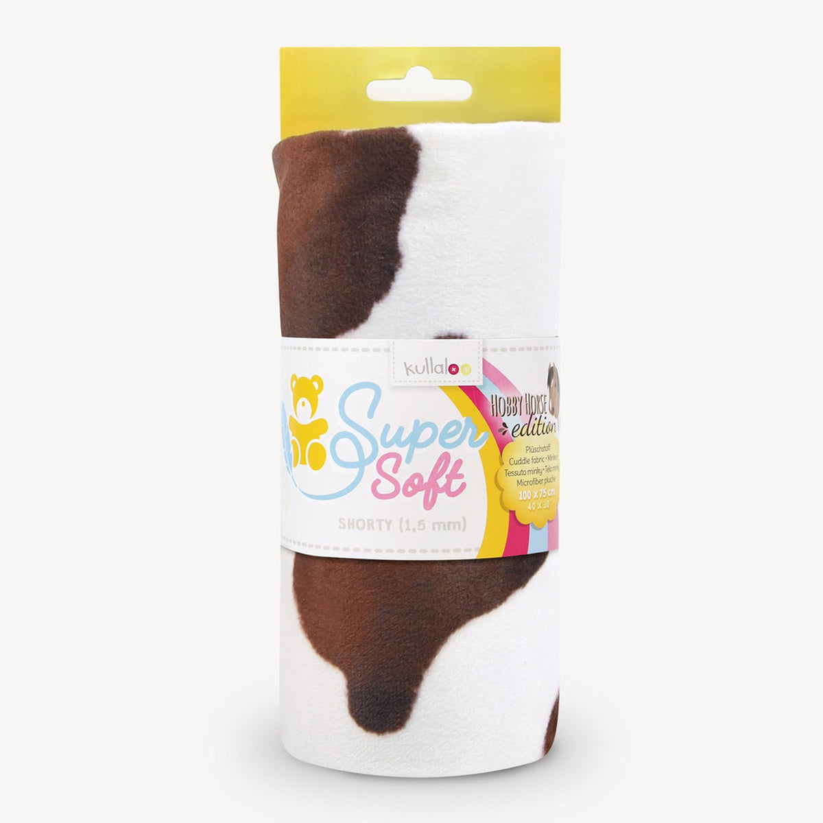 Kullaloo Hobby Horse Stoff Schecke dunkelbraun Pinto (1,5 mm SuperSoft SHORTY / 100 x 75 cm)