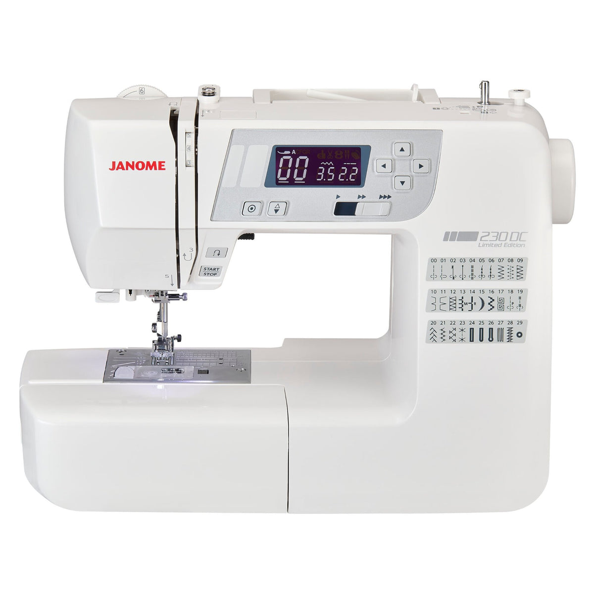 Janome 230 DC LE Computer Nähmaschine mit großem Anschiebetisch