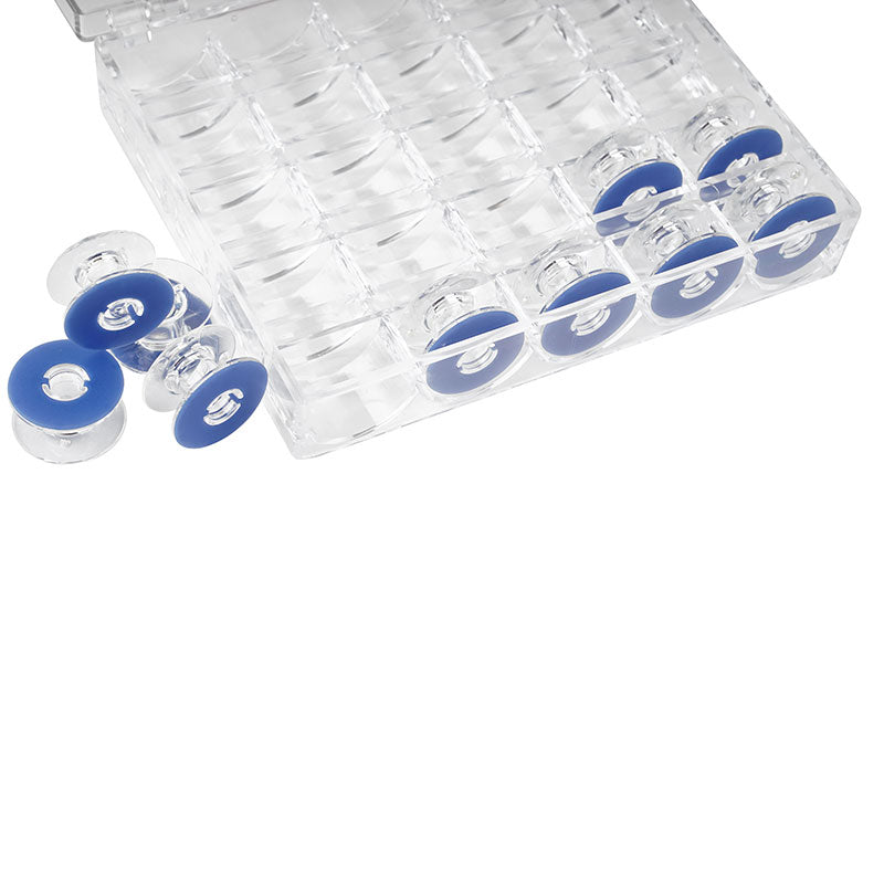 Elna Spulenbox inkl.10 Spulen mit Fadenbremse (Spulenhöhe 11,5mm)