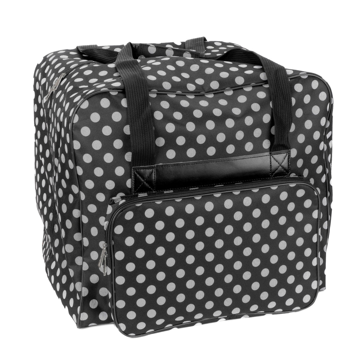 Over-Coverlocktasche XL (schwarz/weiß gepunktet)