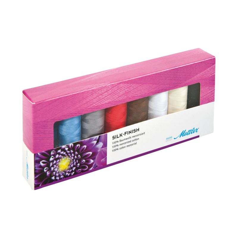 Amann Mettler SILK-FINISH COTTON No.50 Garnset (8 Farben/ 150 m)