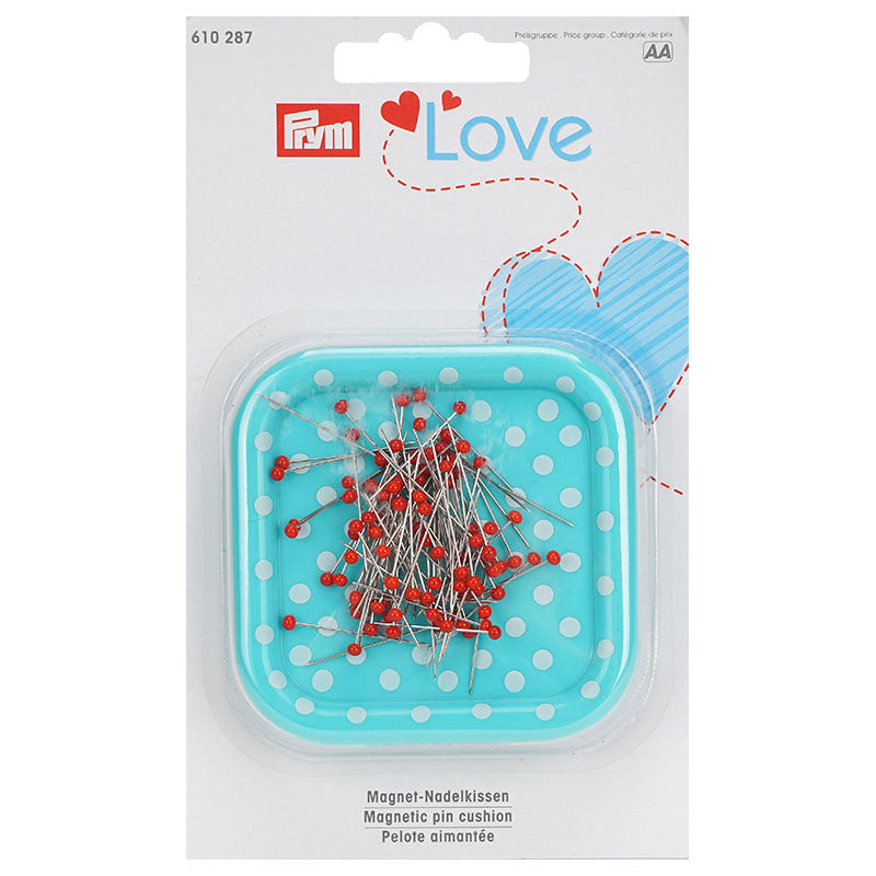 Prym Love Magnet-Nadelkissen (inkl.9 g Glaskopf Stecknadeln/ türkis)