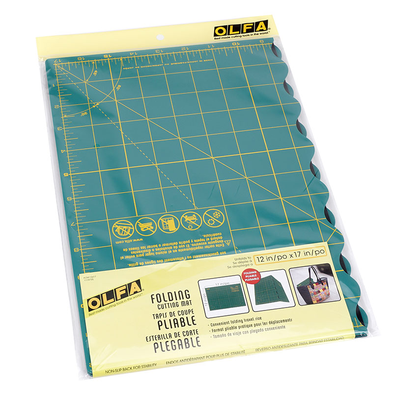OLFA Faltbare Schneidematte A3 (Maß der Matte 45 x 32 cm Skalierung in inch)