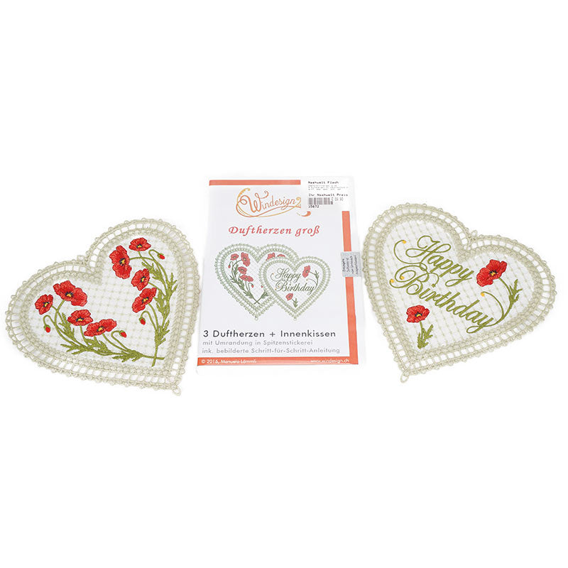 Windesign Stickmuster USB Duftherzen in Lacetechnik (groß)