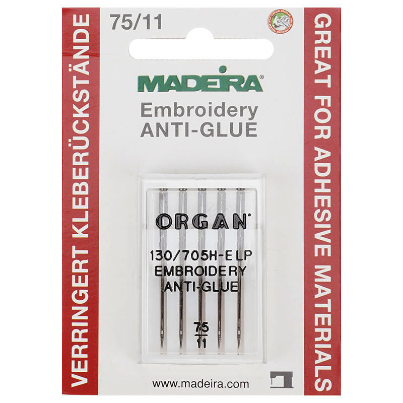 Organ Madeira Sticknadeln Anti-Glue 75/ System 130/705 H-ELP/ 5 Nadeln