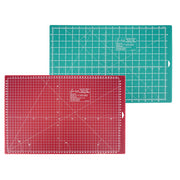 Sew Easy Schneidematte A3 grün-dunkelrot (47 x 30,4 cm/Skalierung cm und inch)