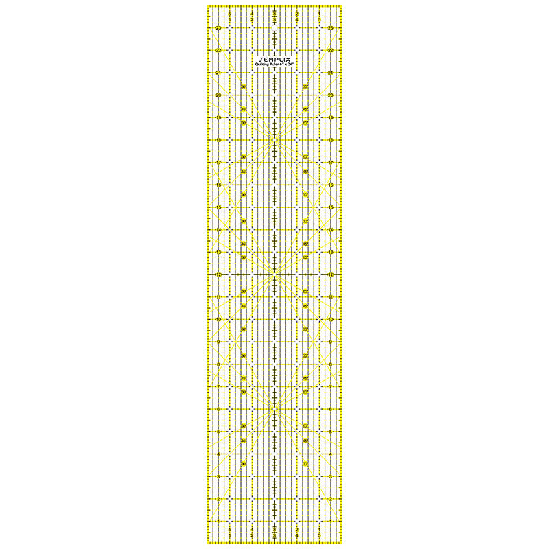 Semplix Patchwork-Quiltlineal (24" x 6"/ 3 mm dick/ gelb)