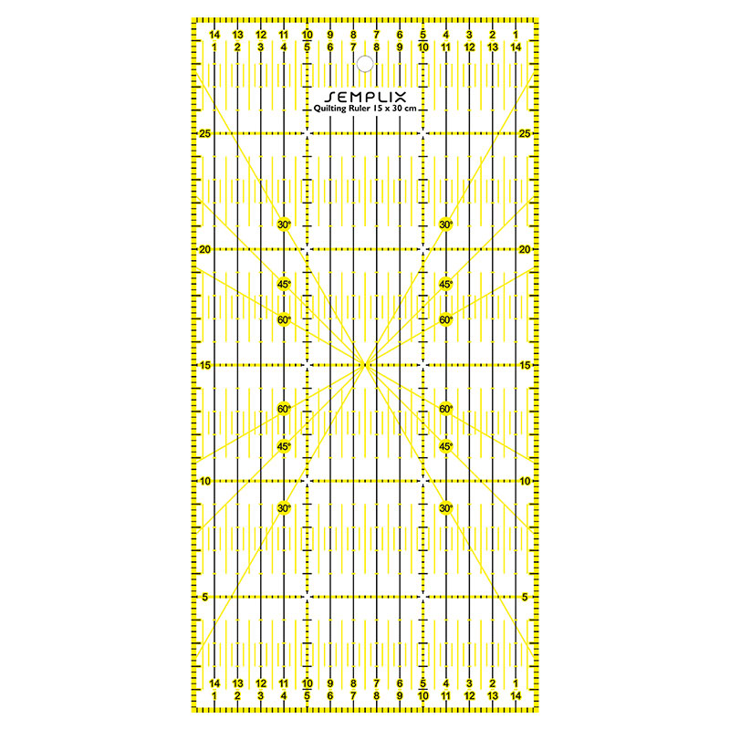 Semplix Patchwork-Quiltlineal (30 x 15 cm/ 3 mm dick/ gelb)