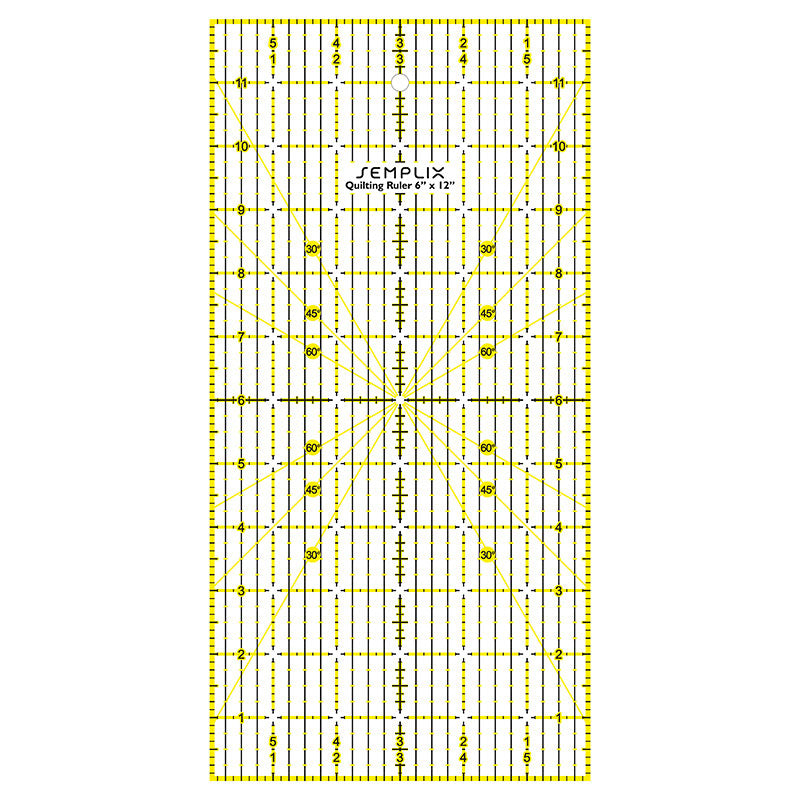 Semplix Patchwork-Quiltlineal (12" x 6"/ 3 mm dick/ gelb)