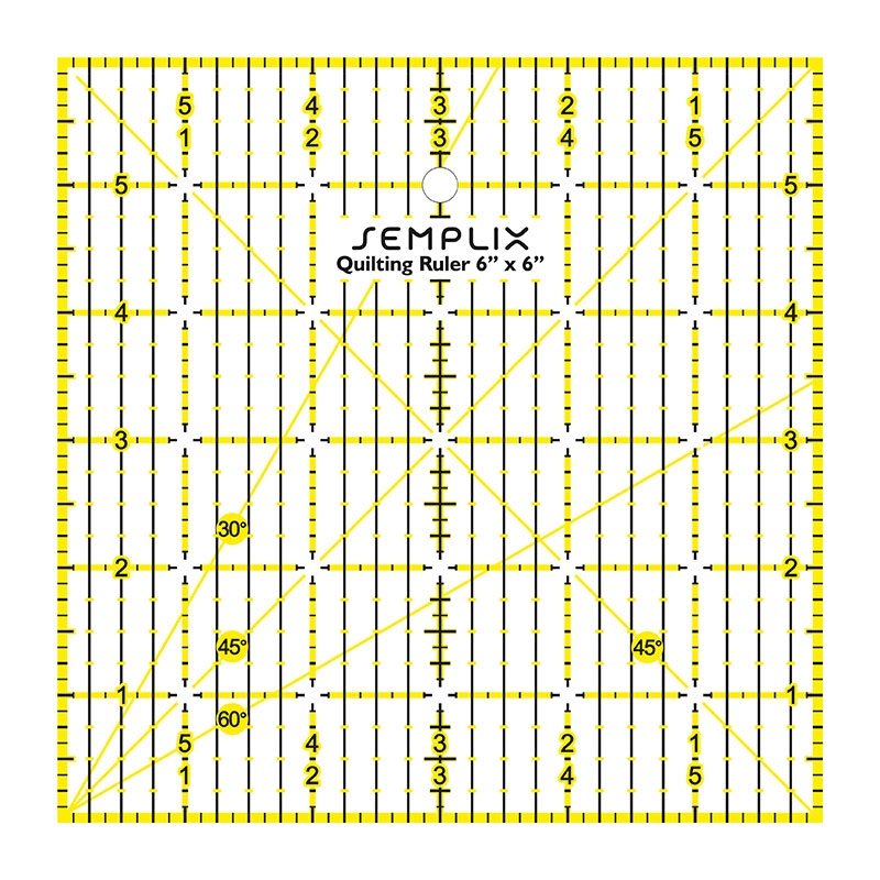 Semplix Patchwork-Quiltlineal (6" x 6"/ 3 mm dick/ gelb)