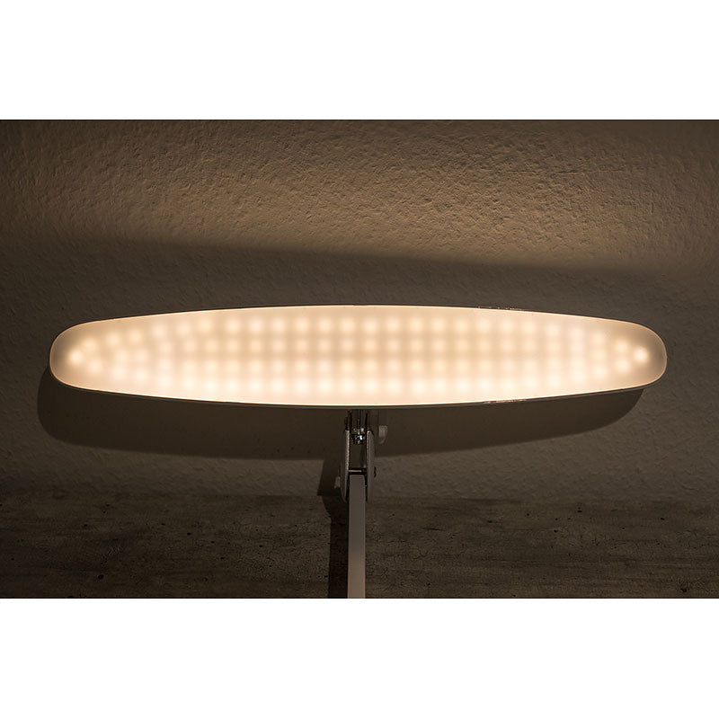 Semplix LED Arbeitslampe Stehlampe weiß (182 LED/ dimmbar/ inkl. Standfuß m. Rollen/ Tischklemme)