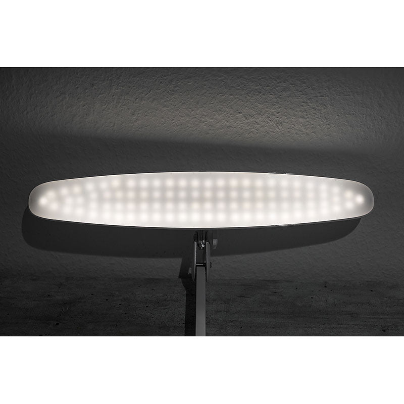 Semplix LED Arbeitslampe Stehlampe weiß (182 LED/ dimmbar/ inkl. Standfuß m. Rollen/ Tischklemme)