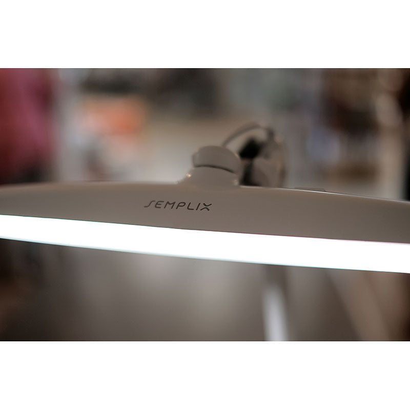 Semplix LED Arbeitslampe Stehlampe weiß (182 LED/ dimmbar/ inkl. Standfuß m. Rollen/ Tischklemme)
