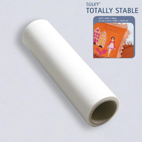 SULKY Totally Stable (25 cm x 10 m/ weiß/ Stickvlies zum Aufbügeln)