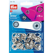 Prym Jersey Ring Druckknöpfe (18 mm/ silberfarbig/ 6 St./ inkl. Werkzeug)