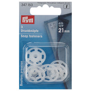 Prym Druckknöpfe Kunststoff (21 mm/ transparent/ 3 St.)