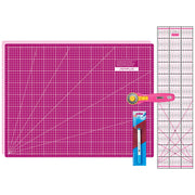 Semplix Schneidematten-Set A2 pink/ beere + GRATIS Prym Aqua-Trickmarker