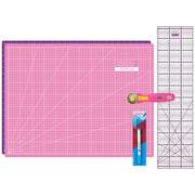 Semplix Schneidematten-Set A2 pink/ lila + GRATIS Prym Aqua-Trickmarker