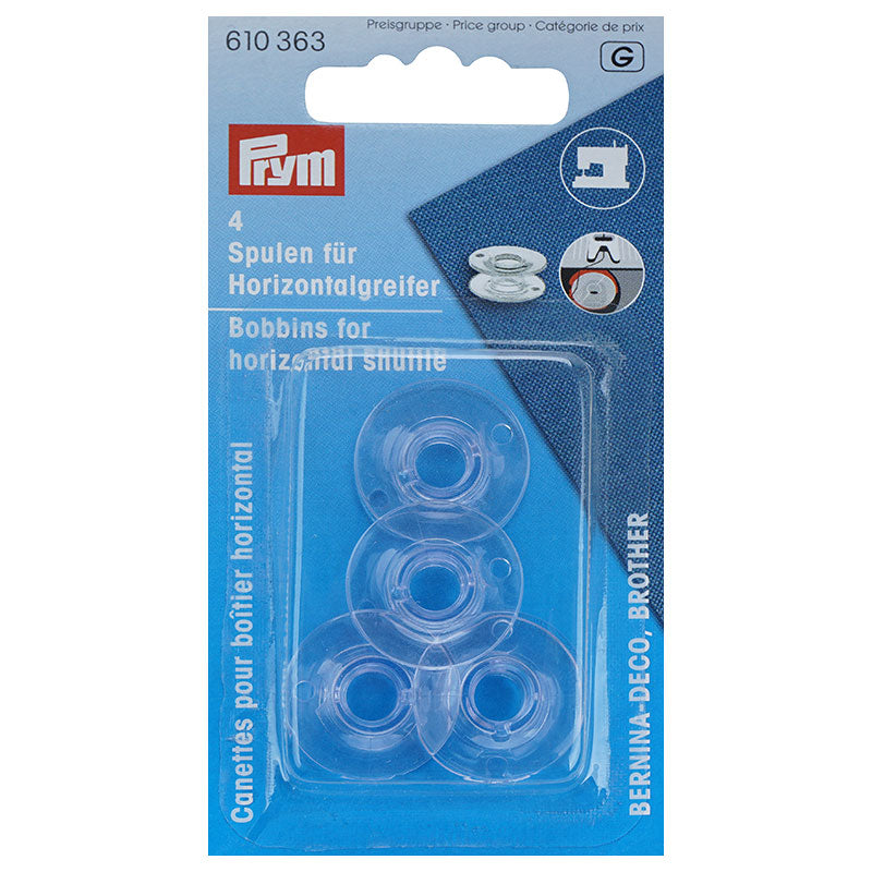 Prym Nähmaschinenspulen für Horizontalgreifer (transparent/ 4 St.)