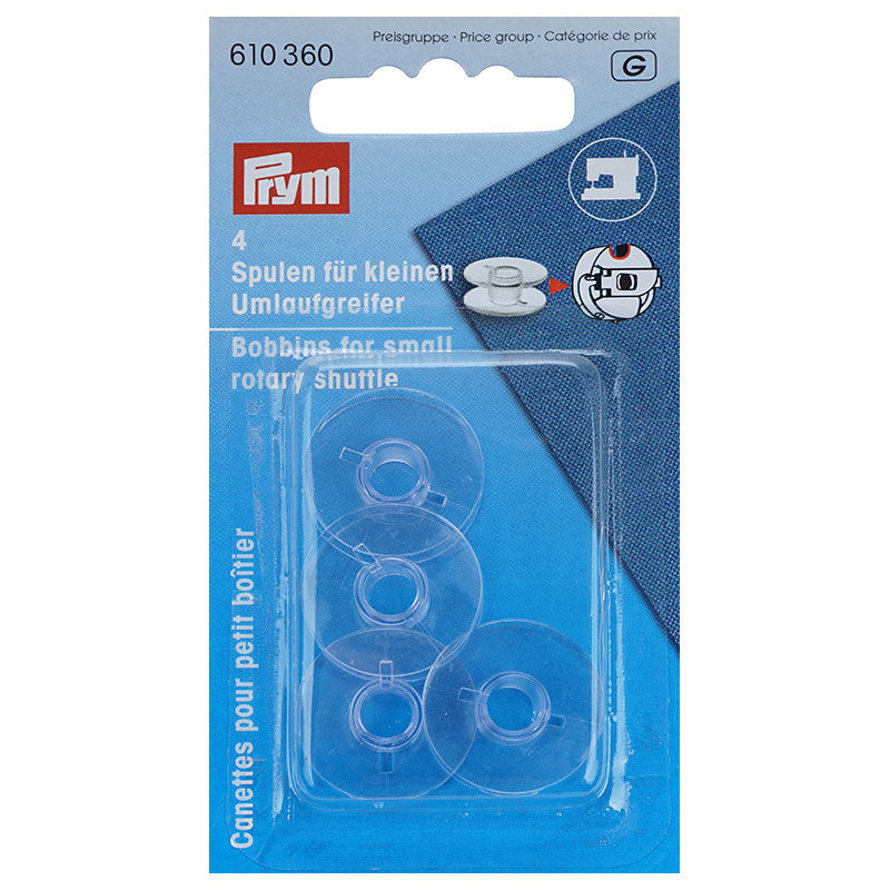 Prym Nähmaschinenspulen für kleinen Umlaufgreifer (transparent/ 4 St.)