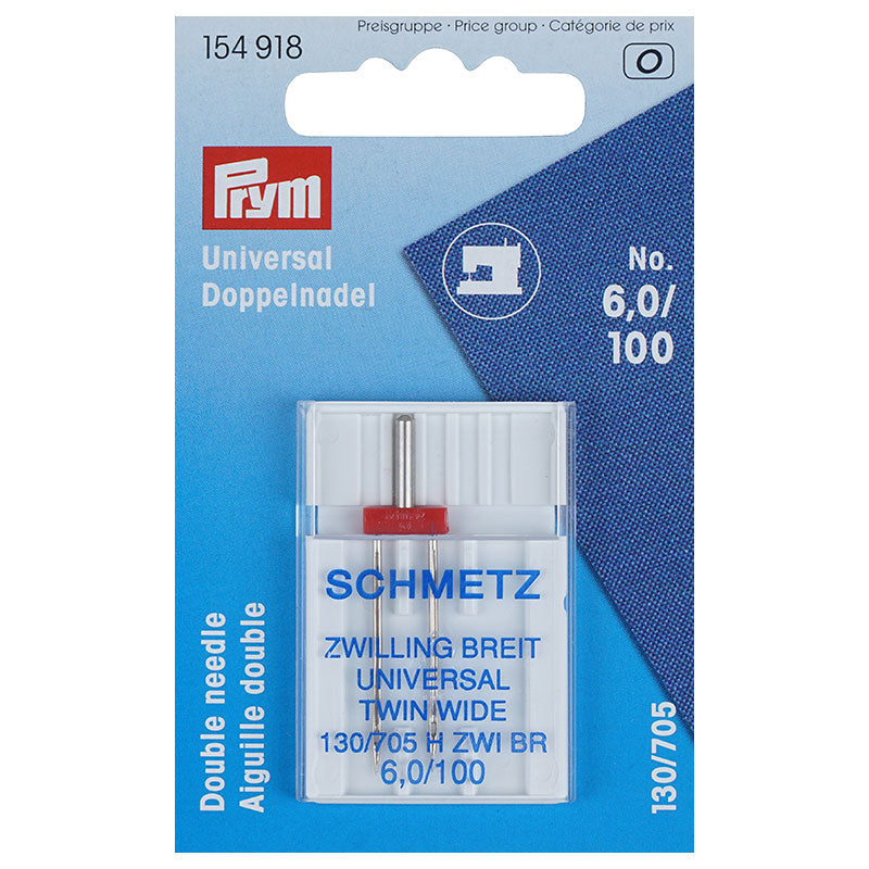 Prym Universal Doppelnadel 6,0/100/System 130/705H ZWI/1 Nadel