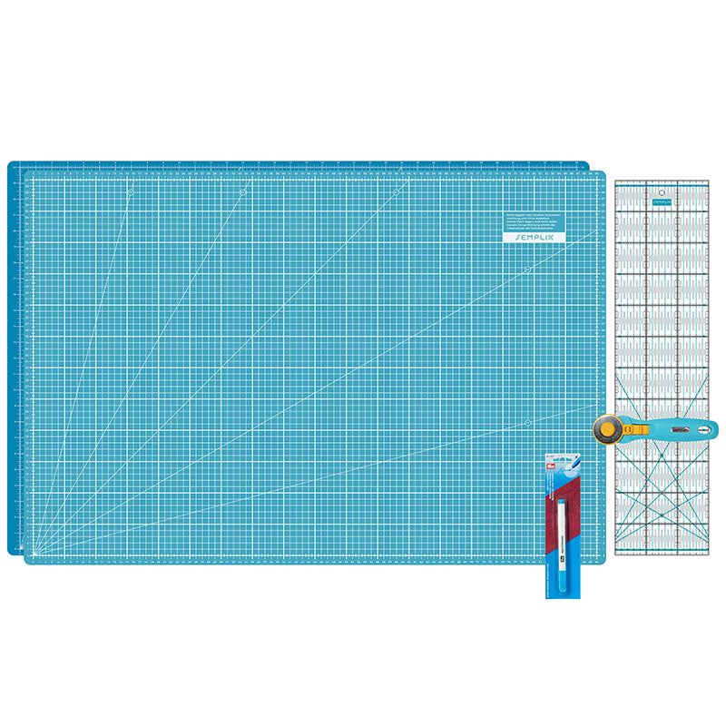 Semplix Schneidematten-Set A1 türkis/ petrol + GRATIS Prym Aqua-Trickmarker