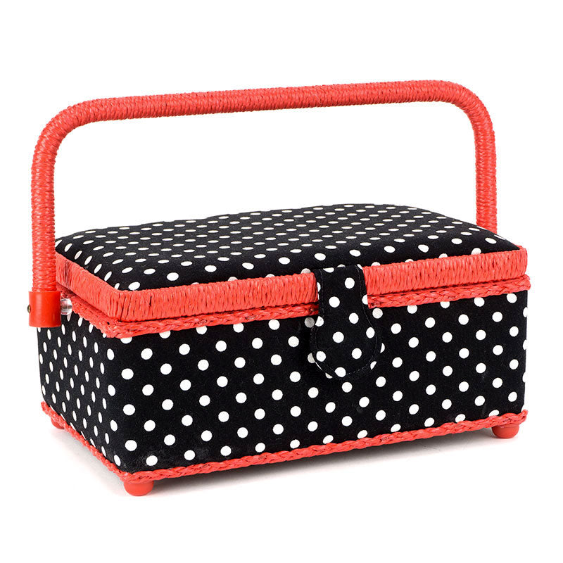 Prym Nähkorb Polka Dots S (schwarz/ weiß)