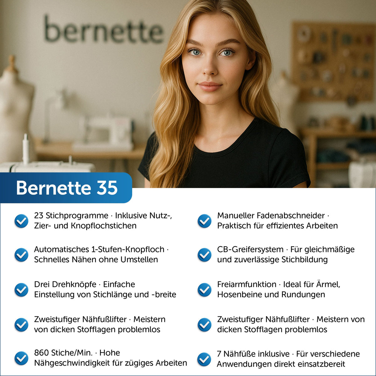 Bernette 35 mechanische Nutzstich Nähmaschine