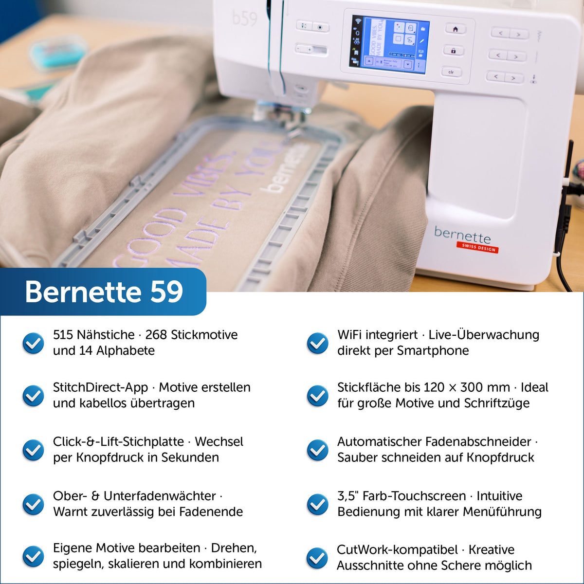 Bernette 59 Näh- und Stickmaschine mit Stickmodul