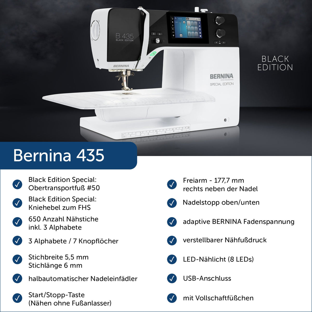 Bernina 435 Black Edition Computer Nähmaschine
