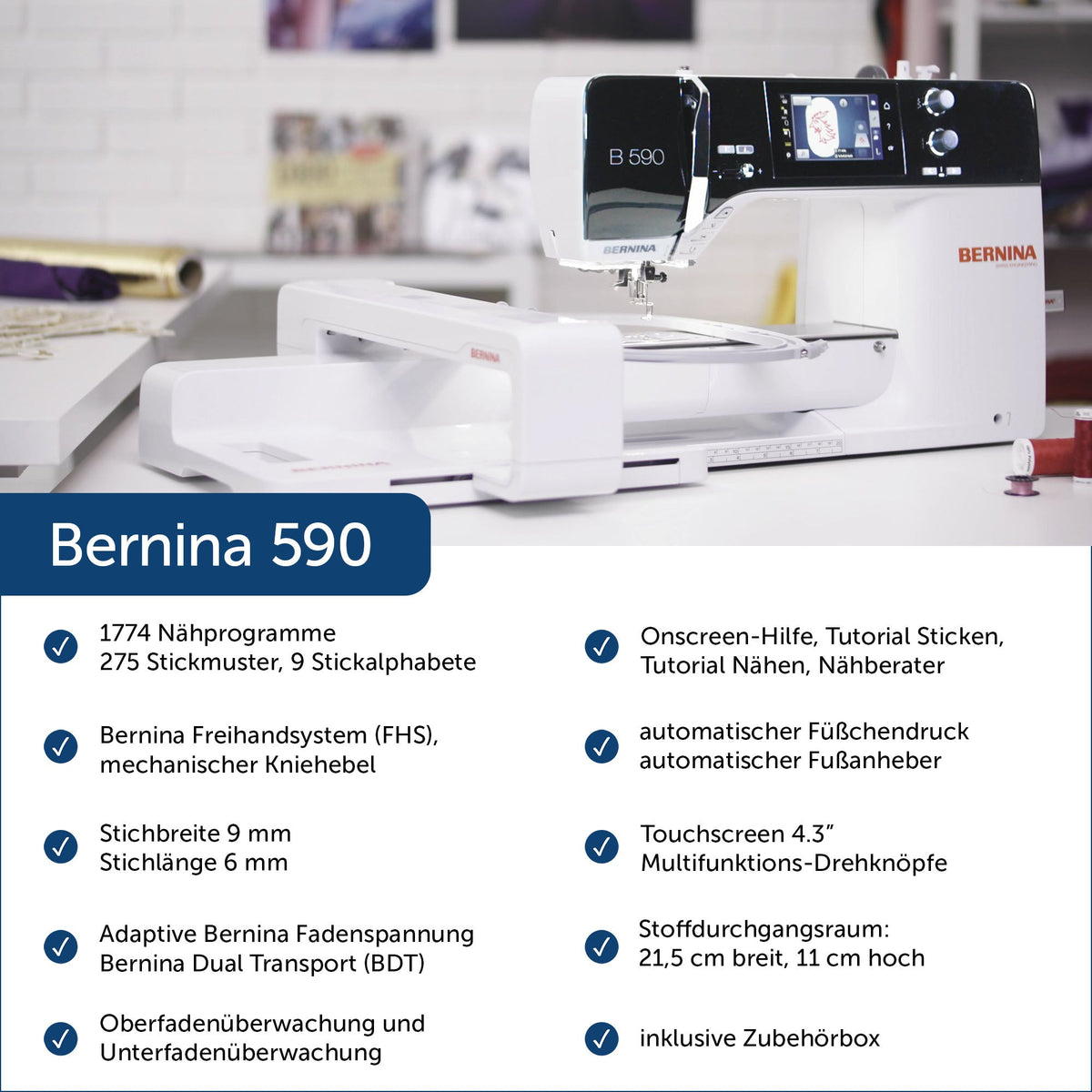 Bernina 590 Näh-und Stickmaschine mit SDT Stickmodul