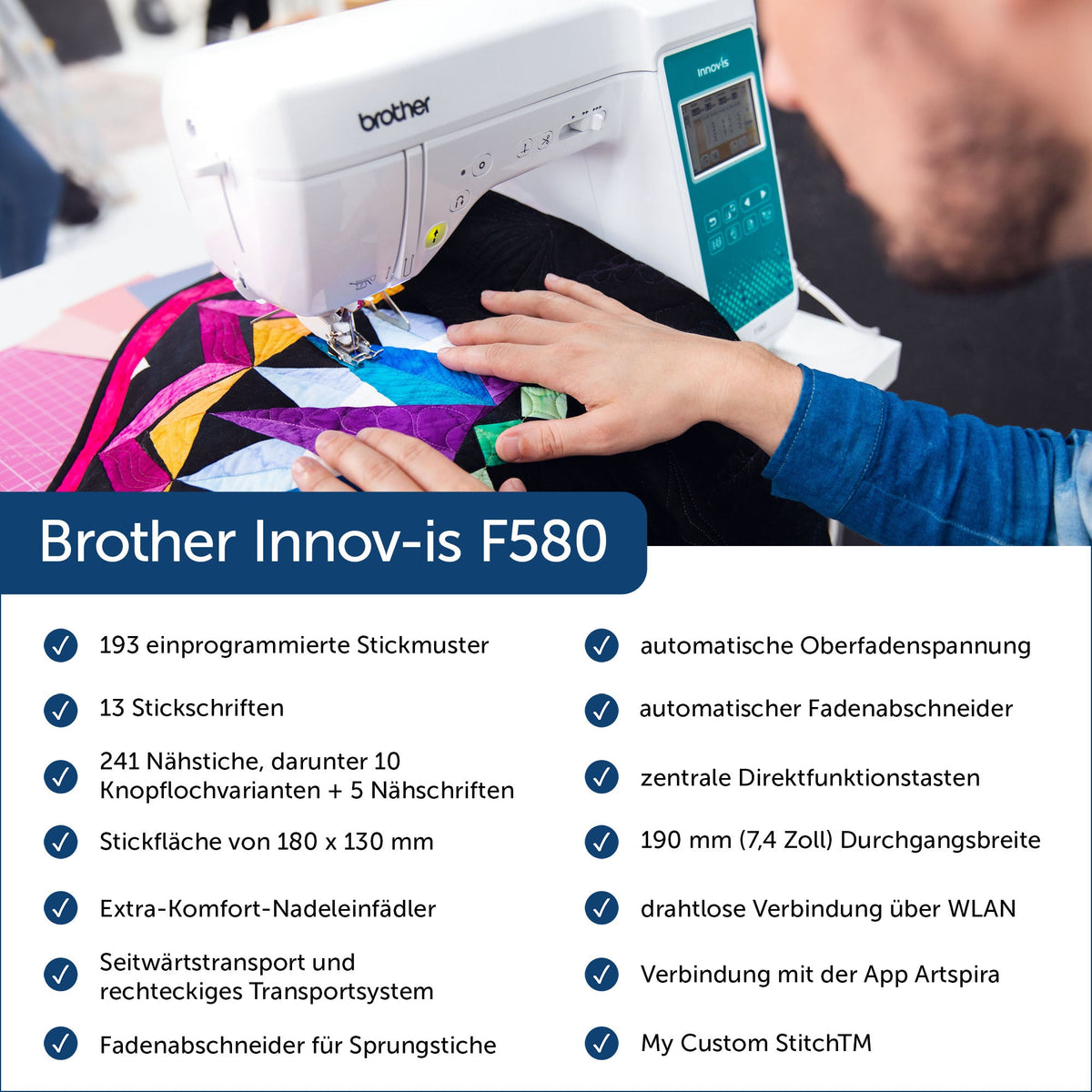 Brother Innov-is F580 Näh-, Stick- und Quiltmaschine