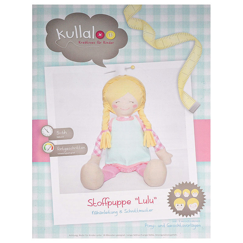 Kullaloo Stoffpuppe LULU + Kleid (Nähanleitung + Schnittmuster)
