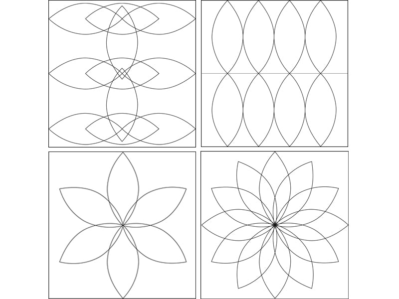 Quilt-Lineal Blatt groß (Acrylglas 5 mm/Blatt 4 x 2,15 inch/ca. 10,1 x 5,5 cm)