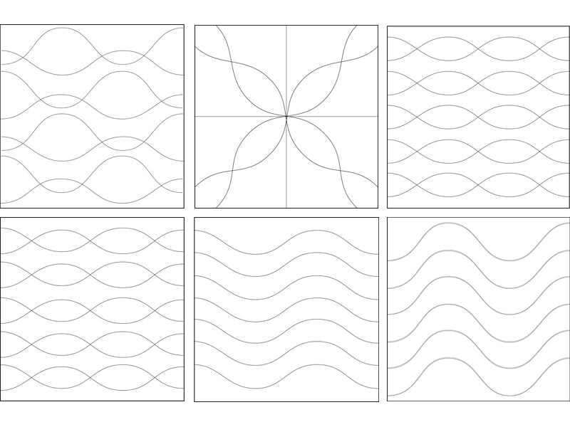 Quilt-Lineal 2 Wellen (Acryiglas 5 mm/Größe 10,5 x 20 cm)