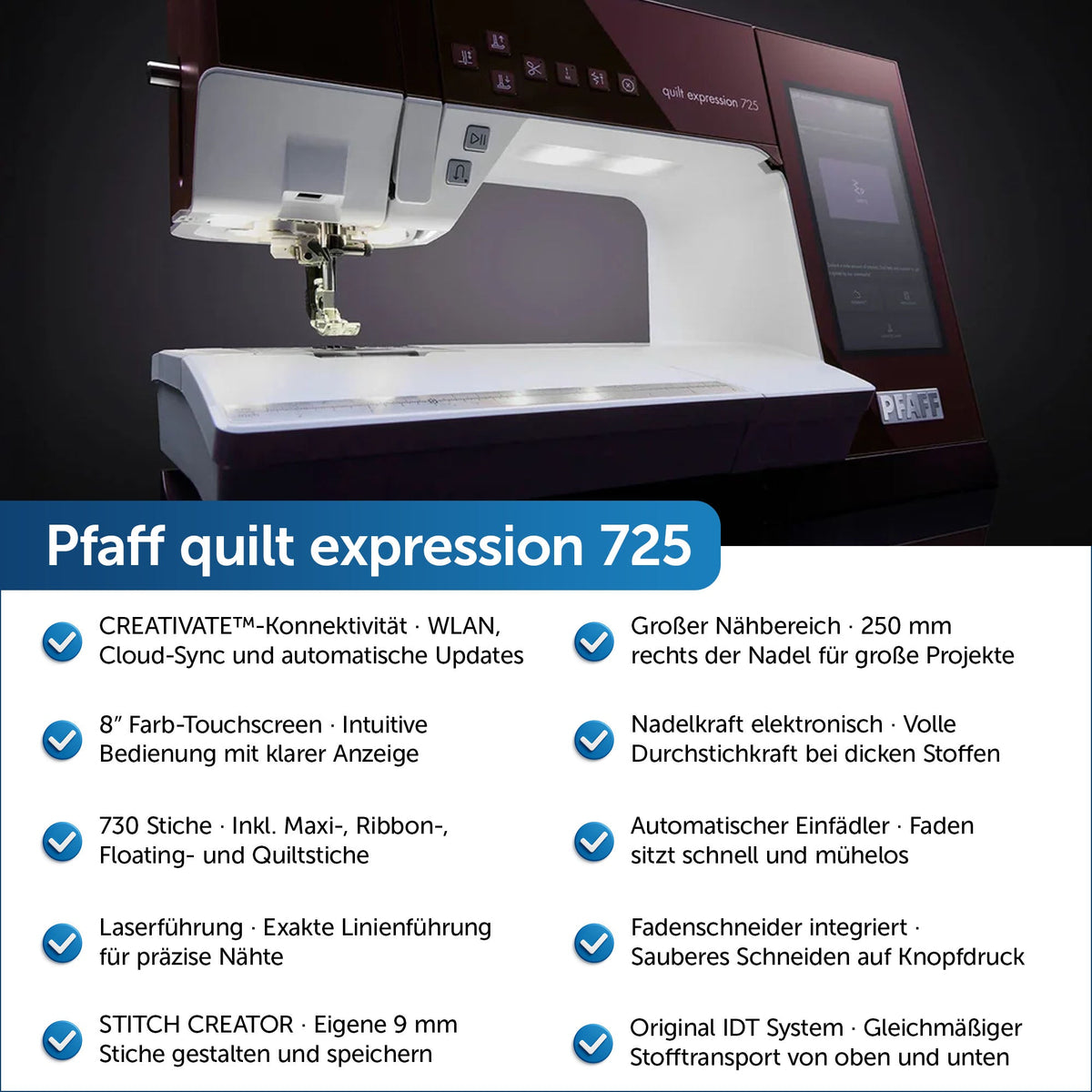Pfaff Quilt Expression 725 Näh- und Quiltmaschine