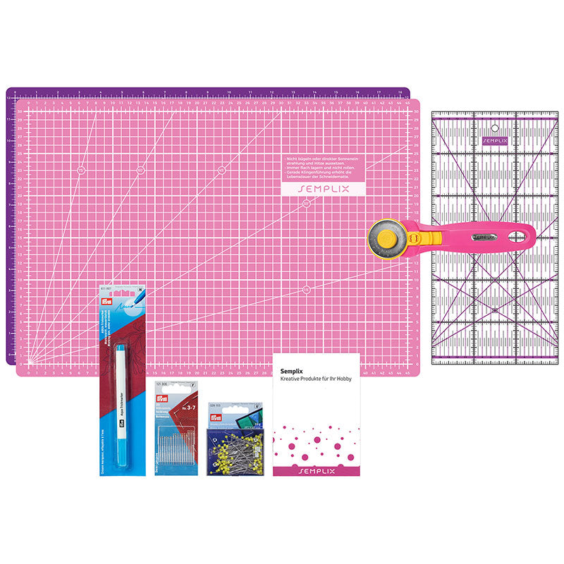 Semplix Patchwork Starter Set pink/ lila + GRATIS Prym Aqua-Trickmarker