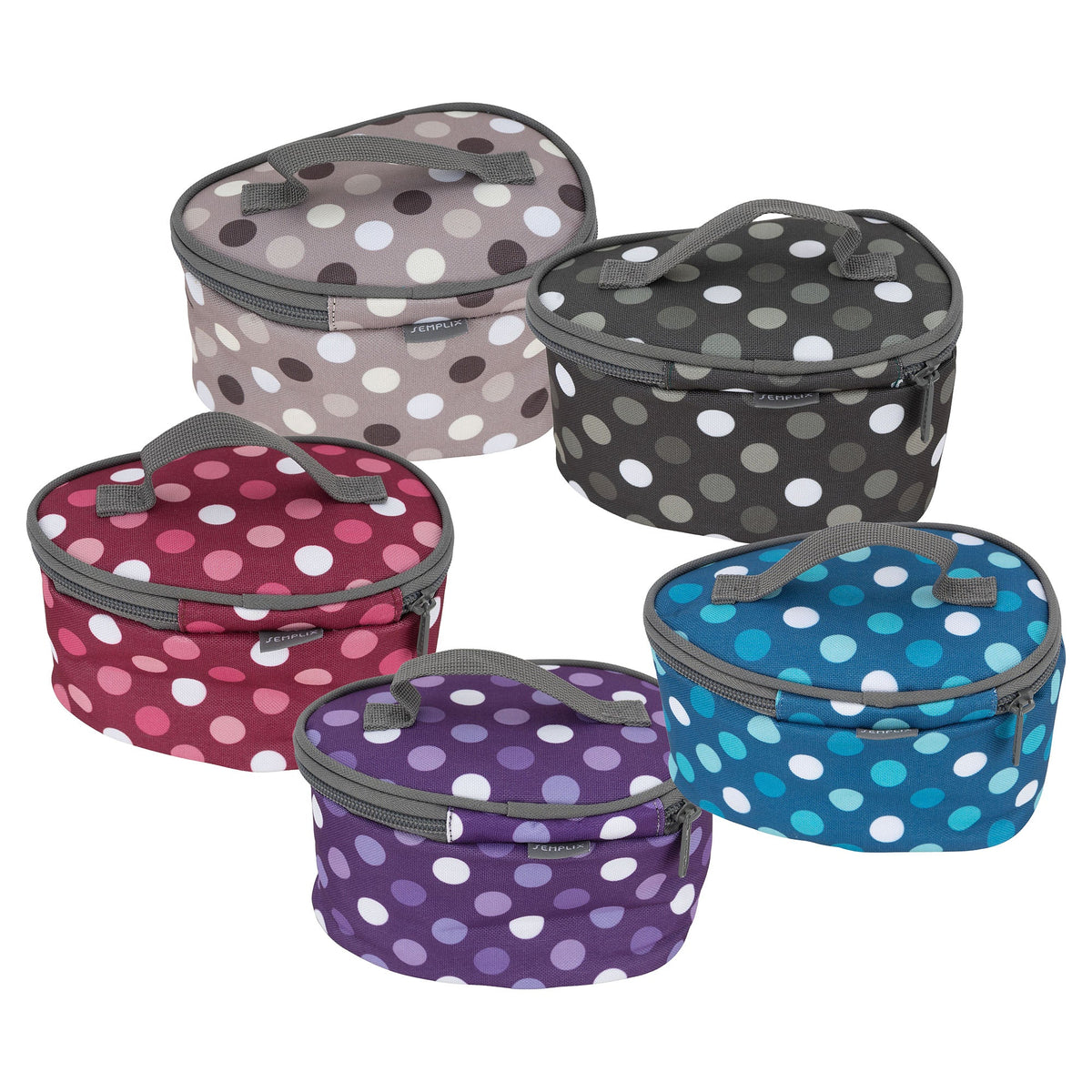 Semplix Soft-Reisebügeleisentasche Polka Dots gray/stone