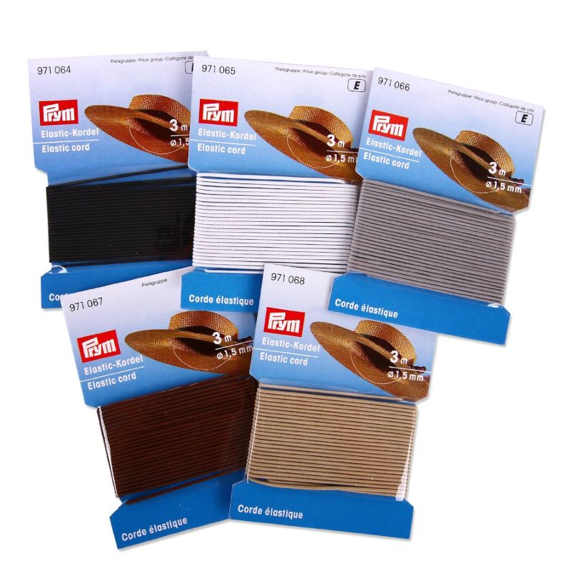 Prym Elastic-Kordel-Set (5 Farben/ je 3 m x 1,5  mm)