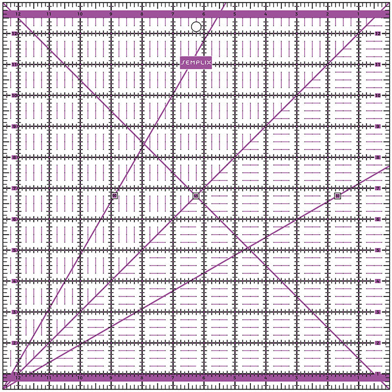 Semplix Patchwork-Quiltlineal (12,5" x 12,5"/ 2,5 mm dick/ lila)