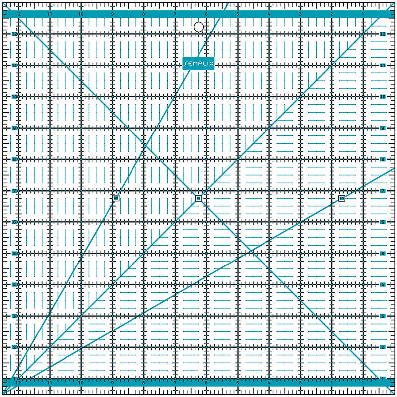 Semplix Patchwork-Quiltlineal (12,5" x 12,5"/ 2,5 mm dick/ türkis)