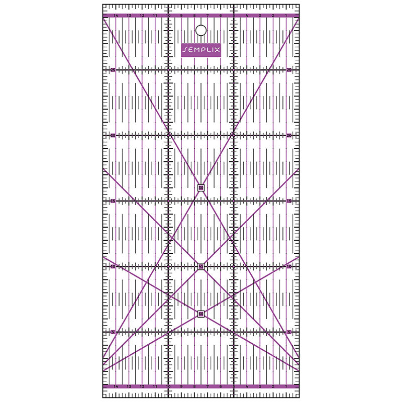 Semplix Patchwork-Quiltlineal lila (30 x 15 cm/ 2,5 mm dick)