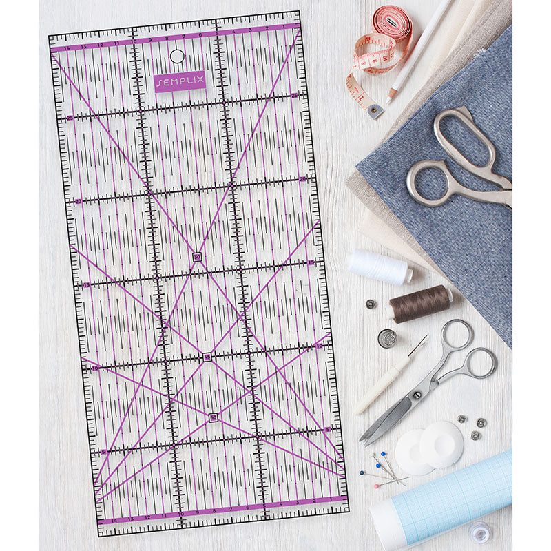 Semplix Patchwork-Quiltlineal lila (30 x 15 cm/ 2,5 mm dick)